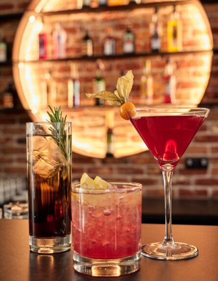 Stylish hotel bar with a wide range of drinks