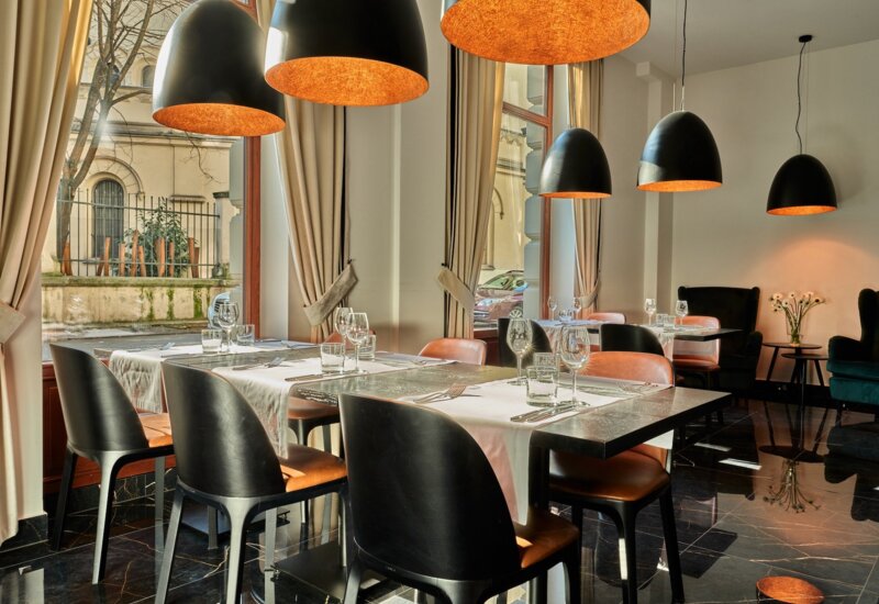 Cozy interior of Garni Restaurant, created with guests in mind