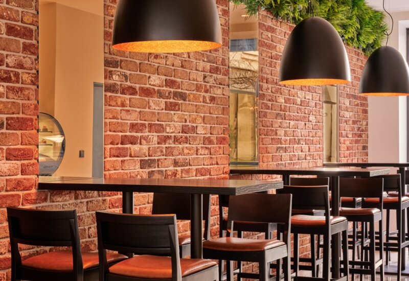 brick wall in the restaurant