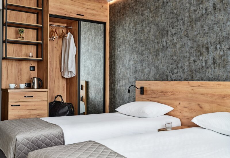 Room with two beds in a Kraków hotel