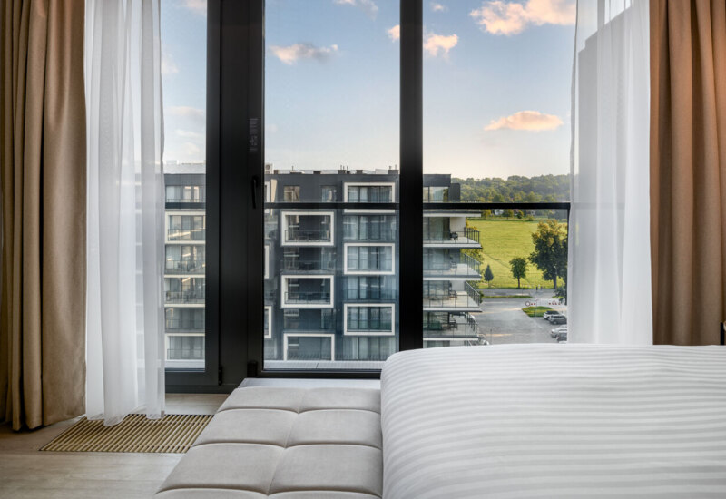 View of the Marriott AC Hotel wing from the room window
