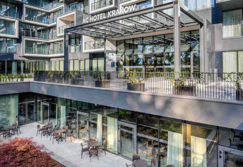 View of the four-star Marriott AC in Kraków