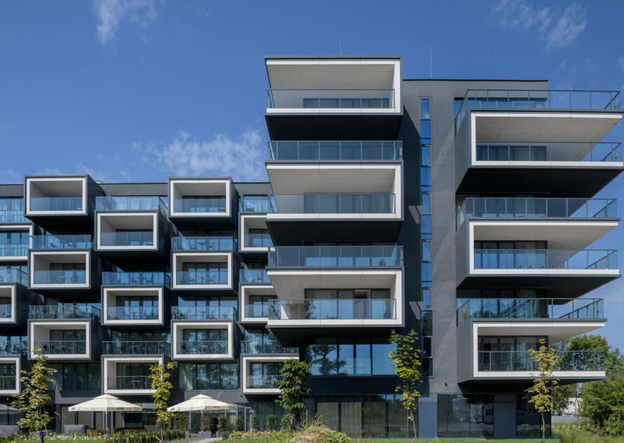 Unique facade of the hotel by the Krakow Błonia