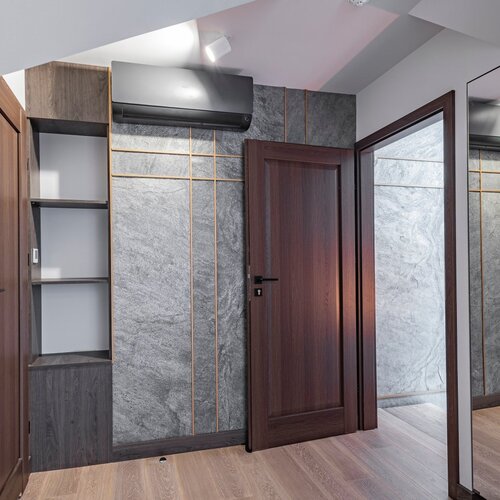 View of the front door.