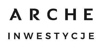 Logo ARCHE INWESTYCJE z czarnym napisem na białym tle