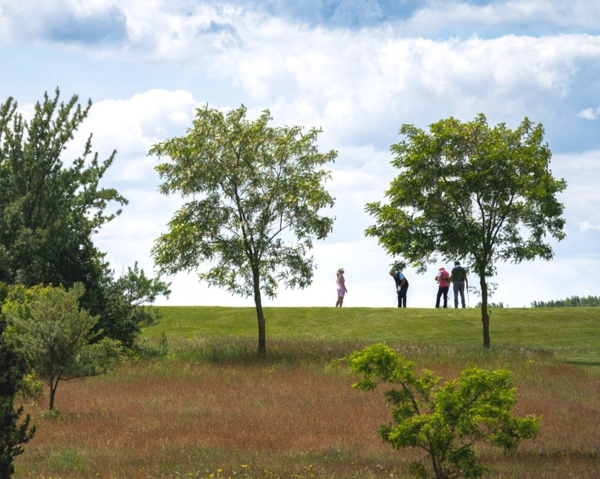 Abschlag vom roten Kurs des Golfplatzes Balmer See in Mecklenburg Vorpommern