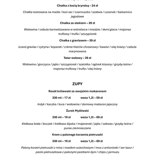 Menu restauracji w Gdyni, pyszne zupy i przystawki