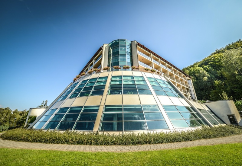 Hotel Belweder w Ustroniu Panoramiczne okna restauracji i strefy Wellness