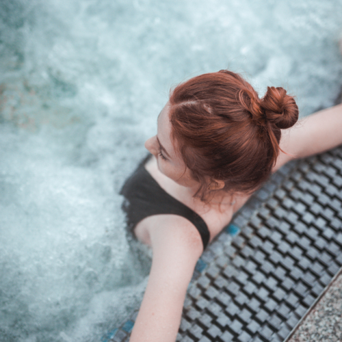 woman in the jaccuzzi
