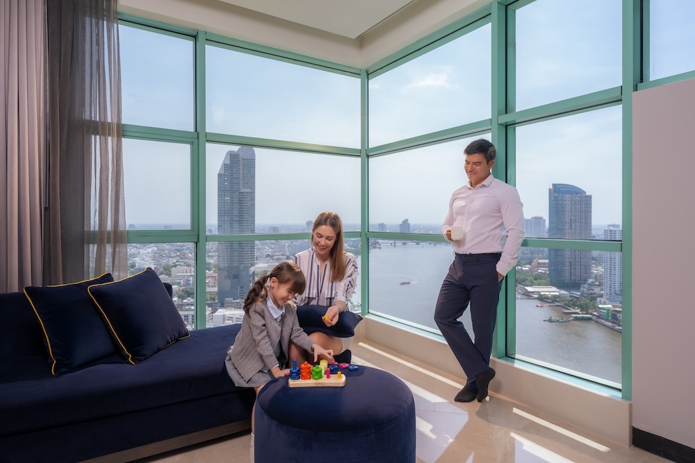 Bangkok's riverside view from Chatrium Hotel Riverside Bangkok on the Chao Phraya River
