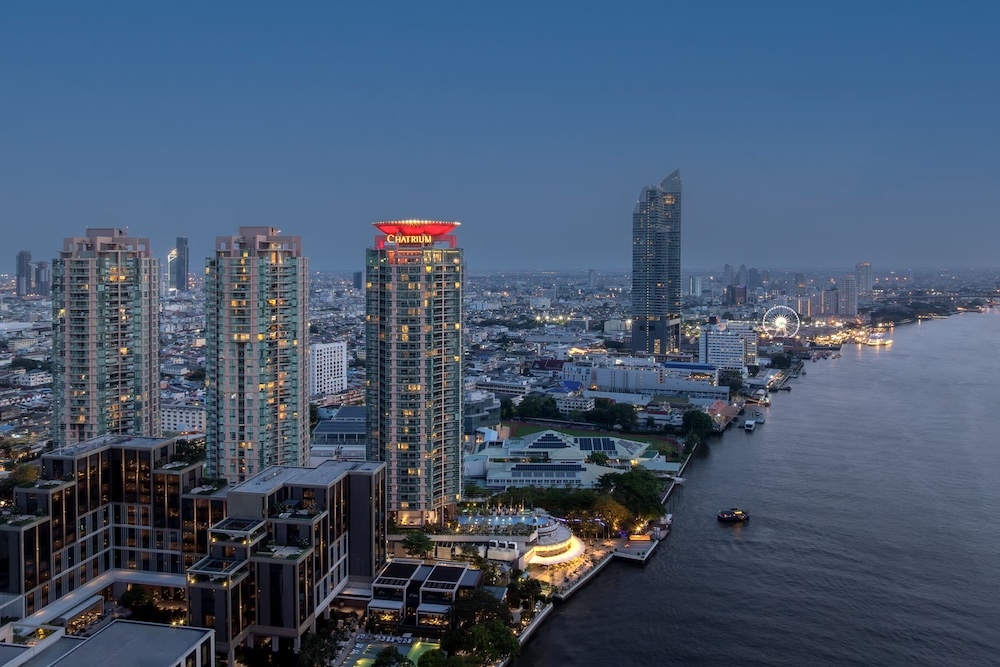 An aerial view of Chatrium Residence Riverside Bangkok - a long stay hotel in Bangkok, Charoenkrung