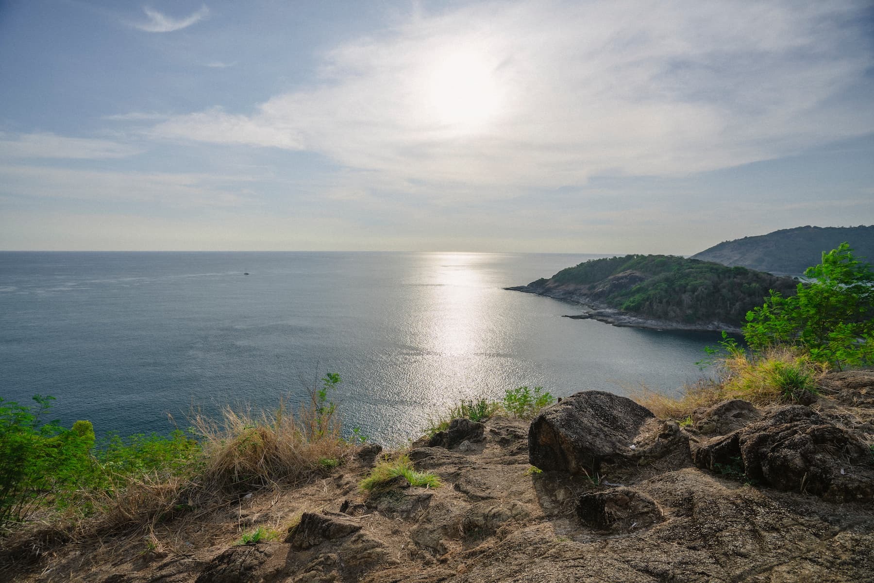 Scenic coastal view from Promthep Cape, located just a short drive from Rawai Beach