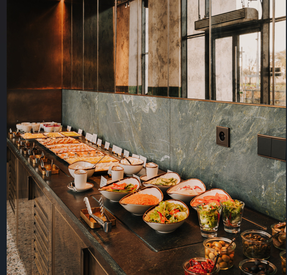 Breakfast buffet served at The Cyrus hotel – the best hotel in the center of Wrocław