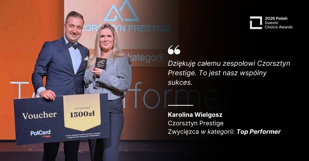 Wręczanie nagrody Top Performer dla Czorsztyn Prestige