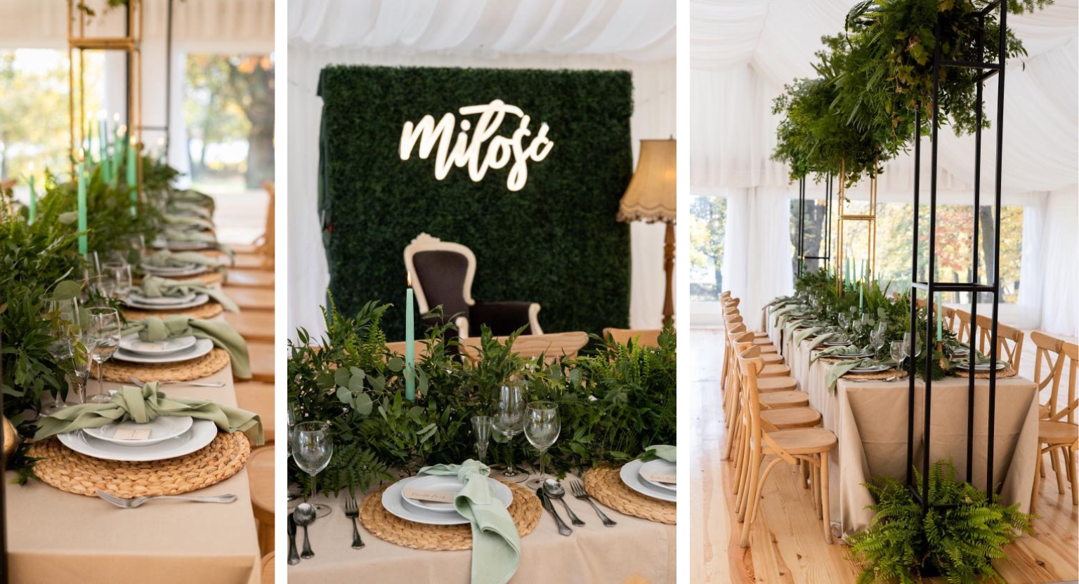 Wedding tent arrangement