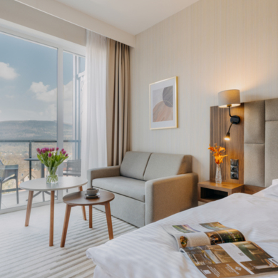 Pokój hotelowy z widokiem na góry