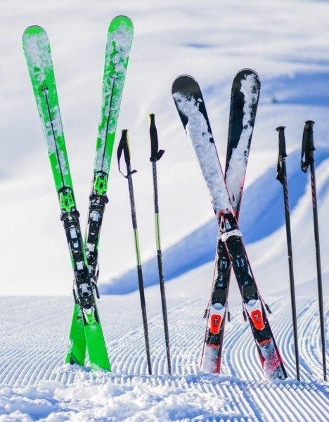 Skis stuck in the snow