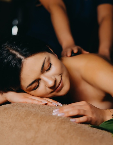 woman on massage