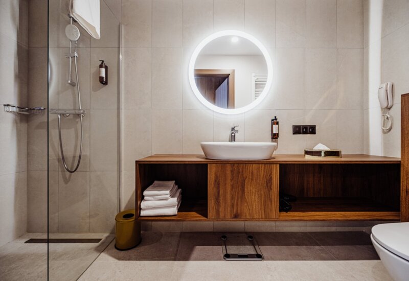 bathroom in the hotel room