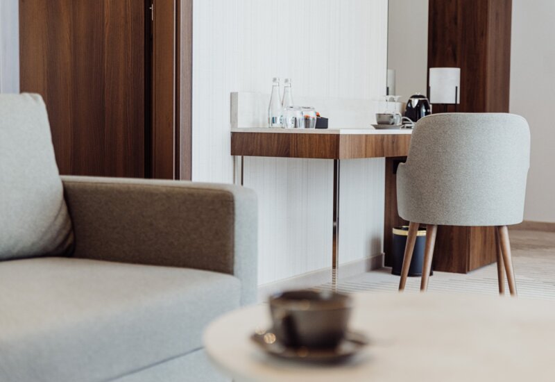 Desk in the hotel room