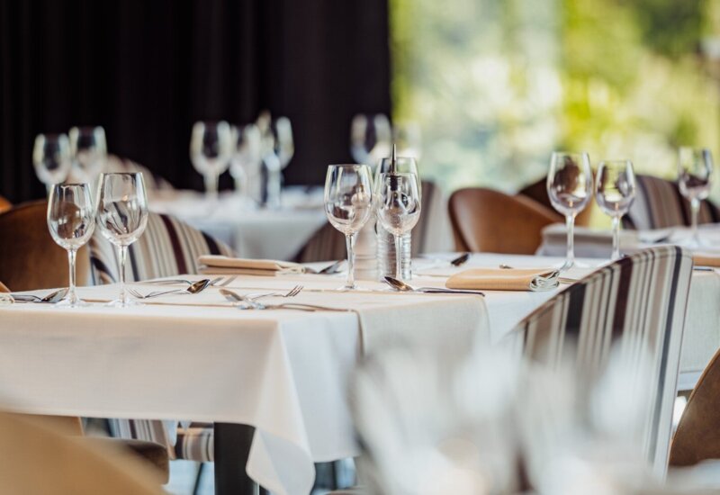 Tables in the restaurant