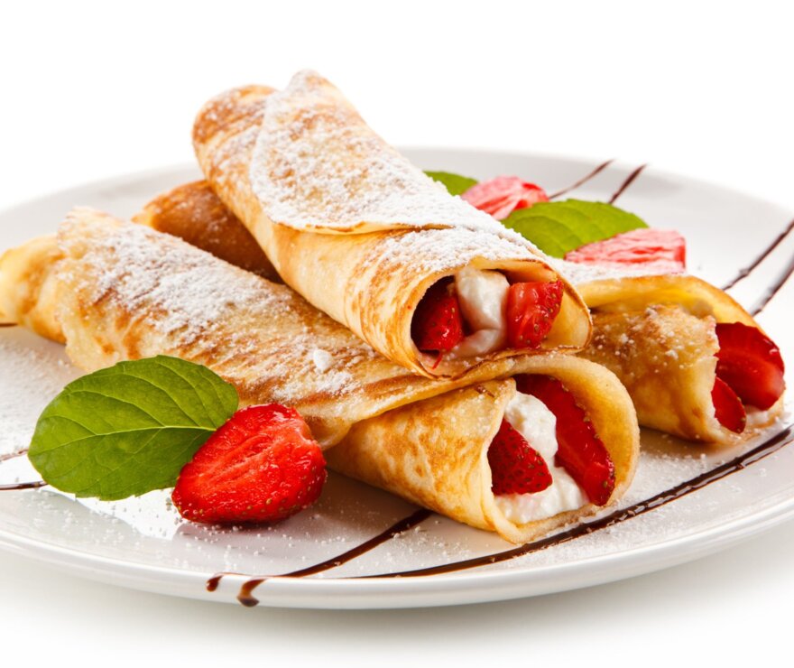 Pancakes with fruits