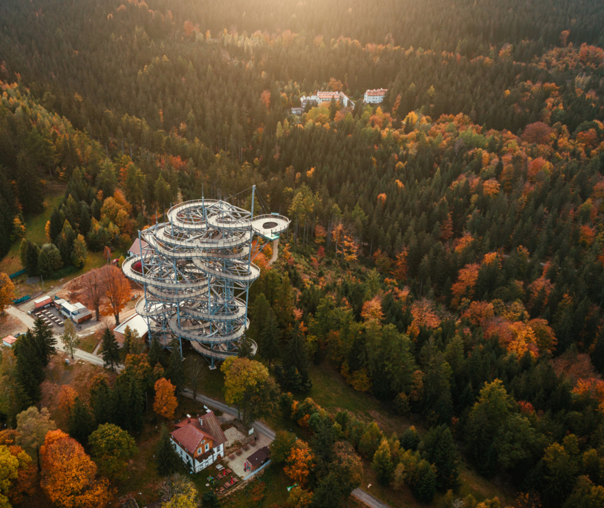Sky Walk in autumn scenery