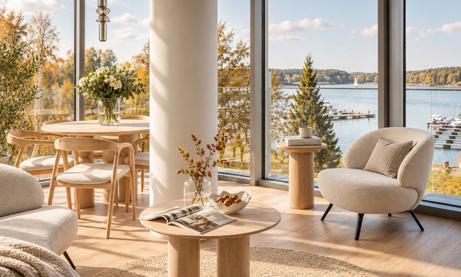 Apartament Elite4Rent z panoramicznym widokiem na jezioro Ukiel w Olsztynie.