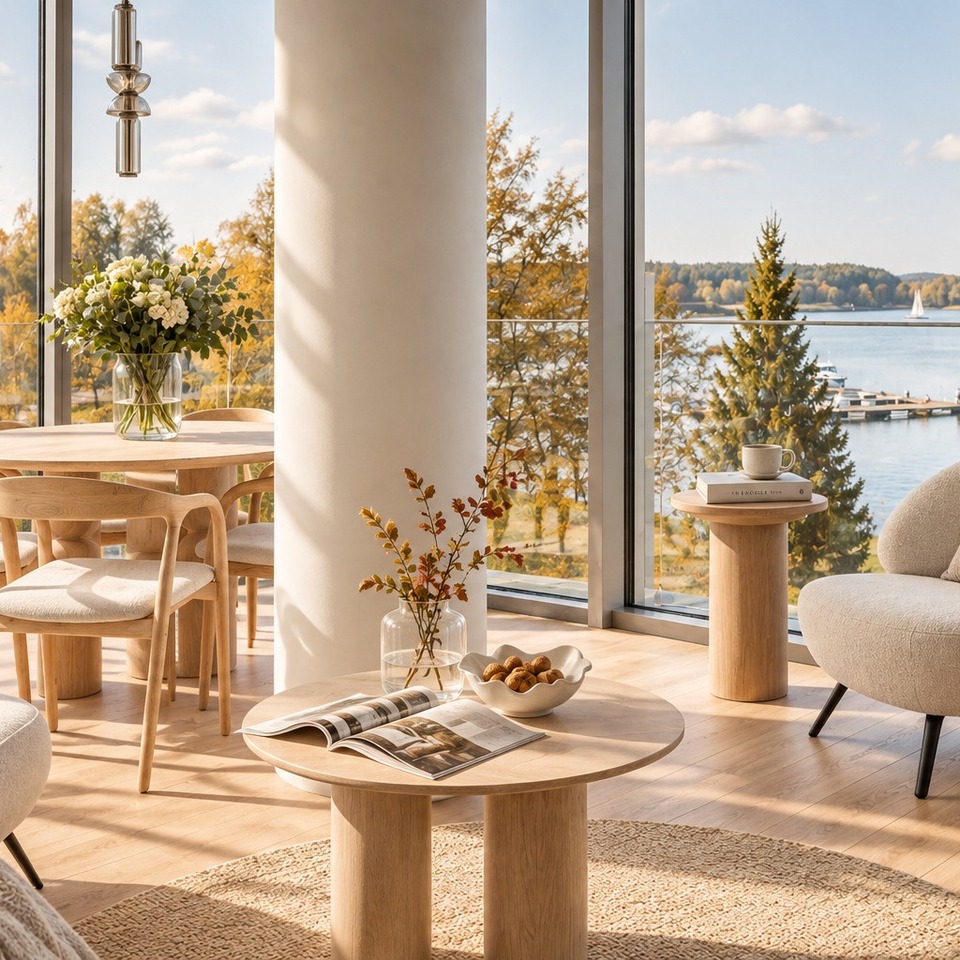 Apartament Elite4Rent z panoramicznym widokiem na jezioro Ukiel w Olsztynie.