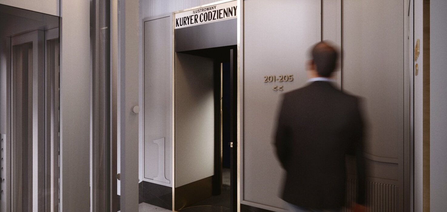 Ciekawa aranżacja windy hotelowej