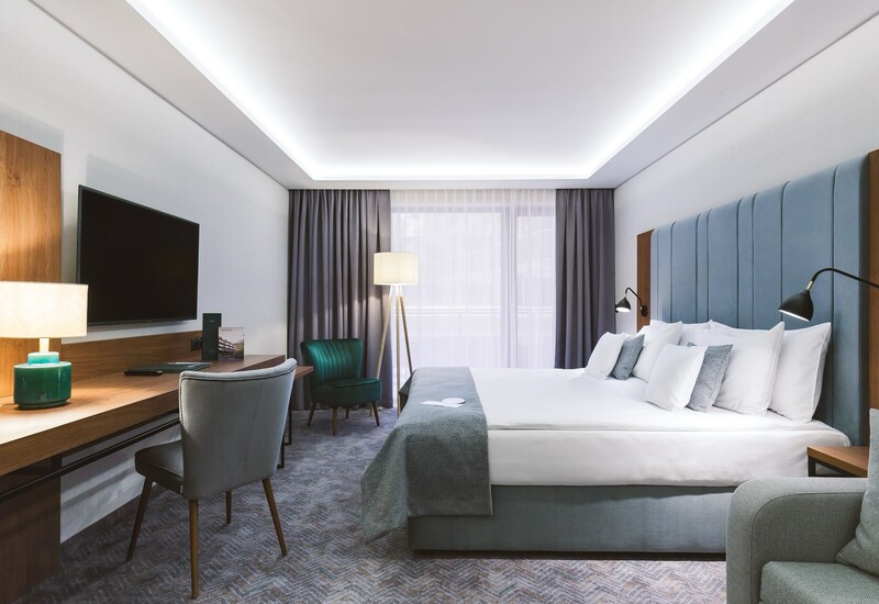 Pokój hotelowy w pięciogwiazdkowym hotelu Green Mountain w Karpaczu.