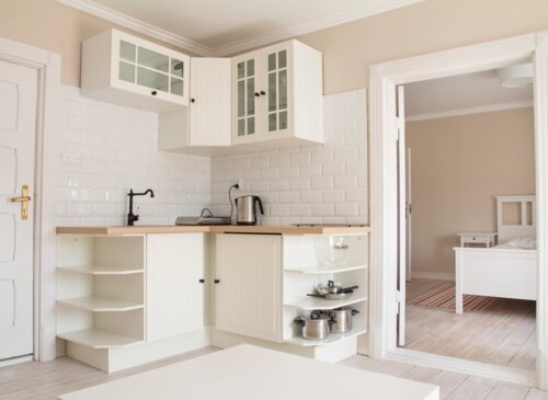 Dom Rybaka Apartament "Halibutówka" Mikołajki kuchnia