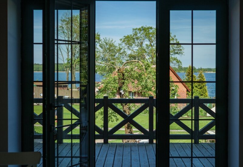 Stare Sady Port Mikołajki widok z pokoju