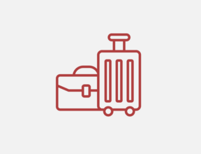 Piktogram walizki podróżnej i nesesera