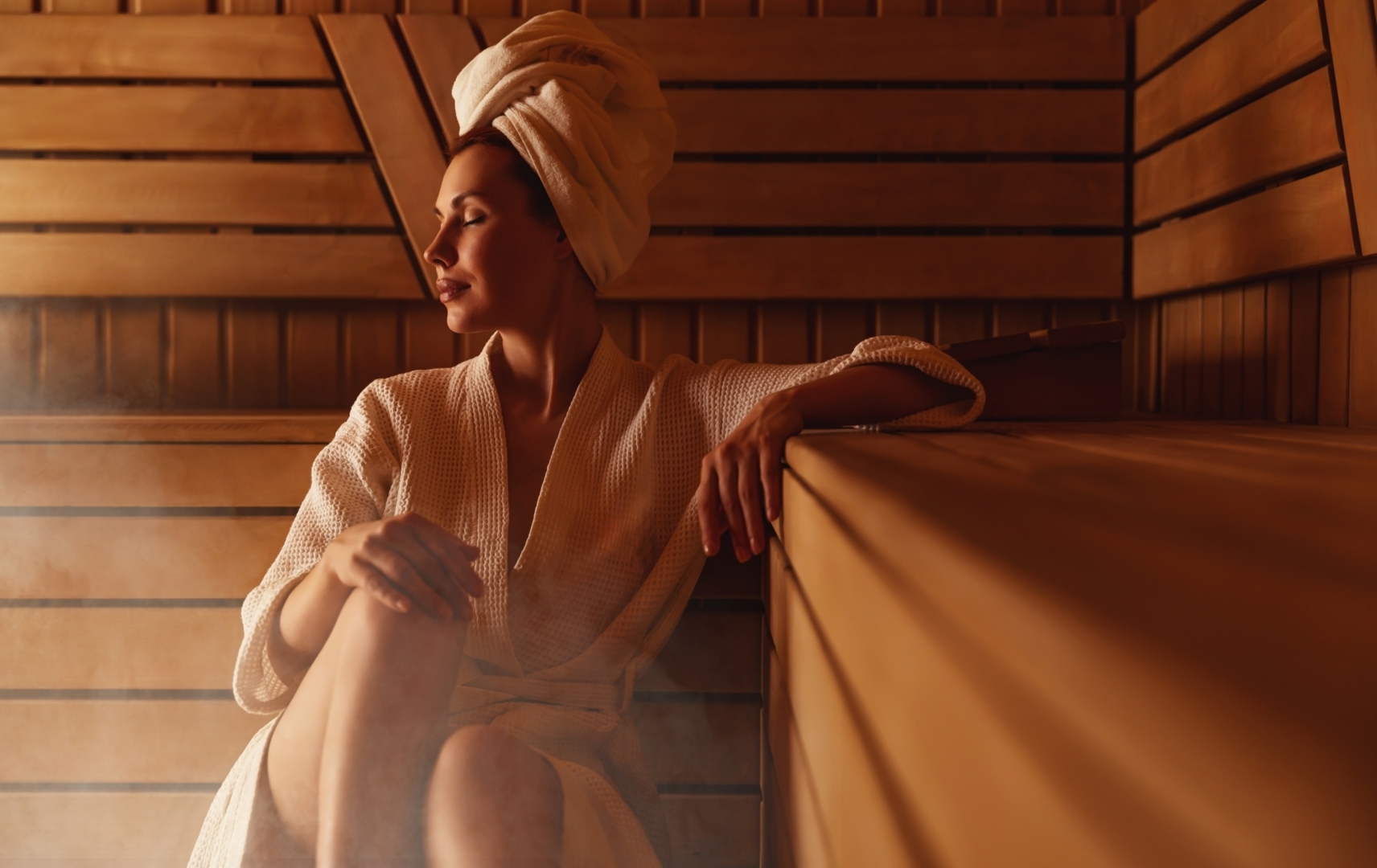 woman in sauna