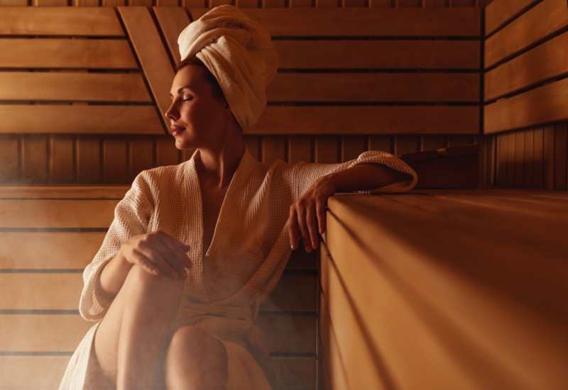 woman in sauna