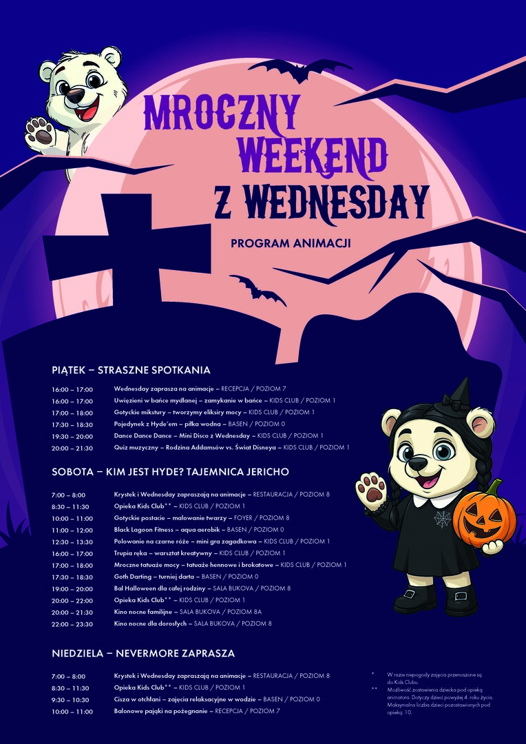 Weekend z Wednesday – plakat atrakcji