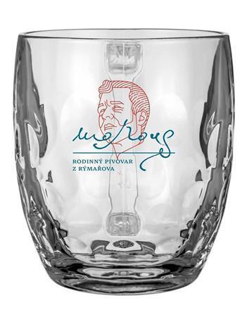 Pivní sklenice s logem rodinného pivovaru Morous z Rýmařova v Hotelu Slunce Rýmařov v Jeseníkách, symbol našeho řemeslného piva.