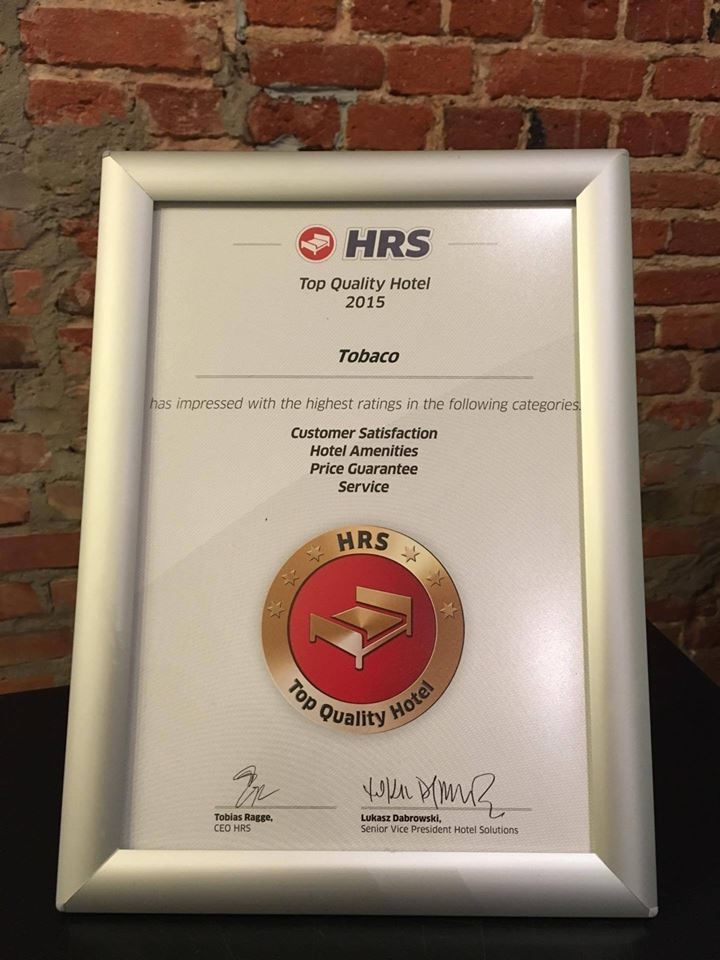 "HRS Top Quality Hotel 2015" - customer satisfaction, hotel equipment, price quality, services