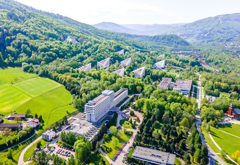 Panorama Ustronia widok na Hotel Wilga