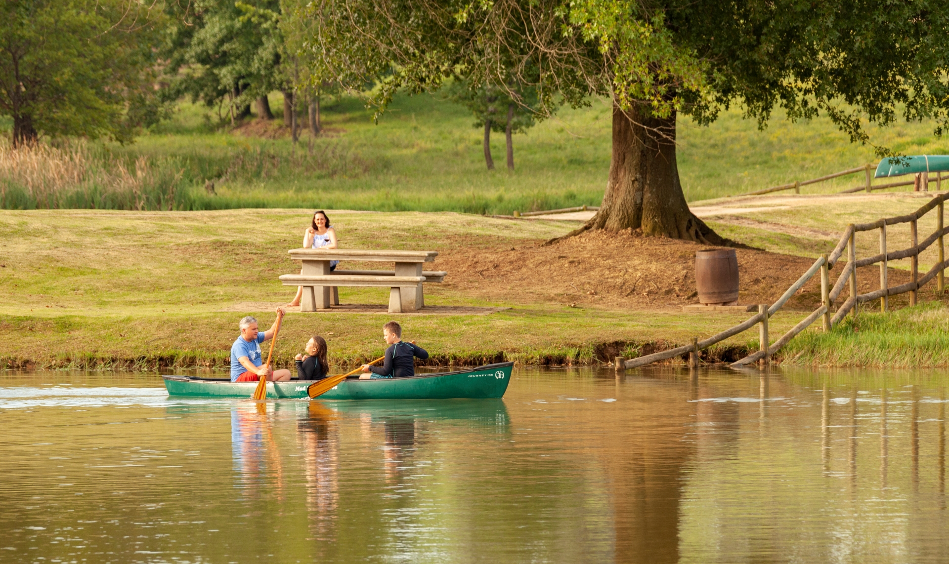 Family enjoying sunset at Hartbeespoort Dam near Johannesburg