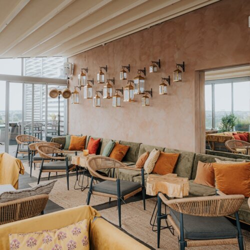 Bar auf dem Dach mit herrlichem Blick auf Danzig.