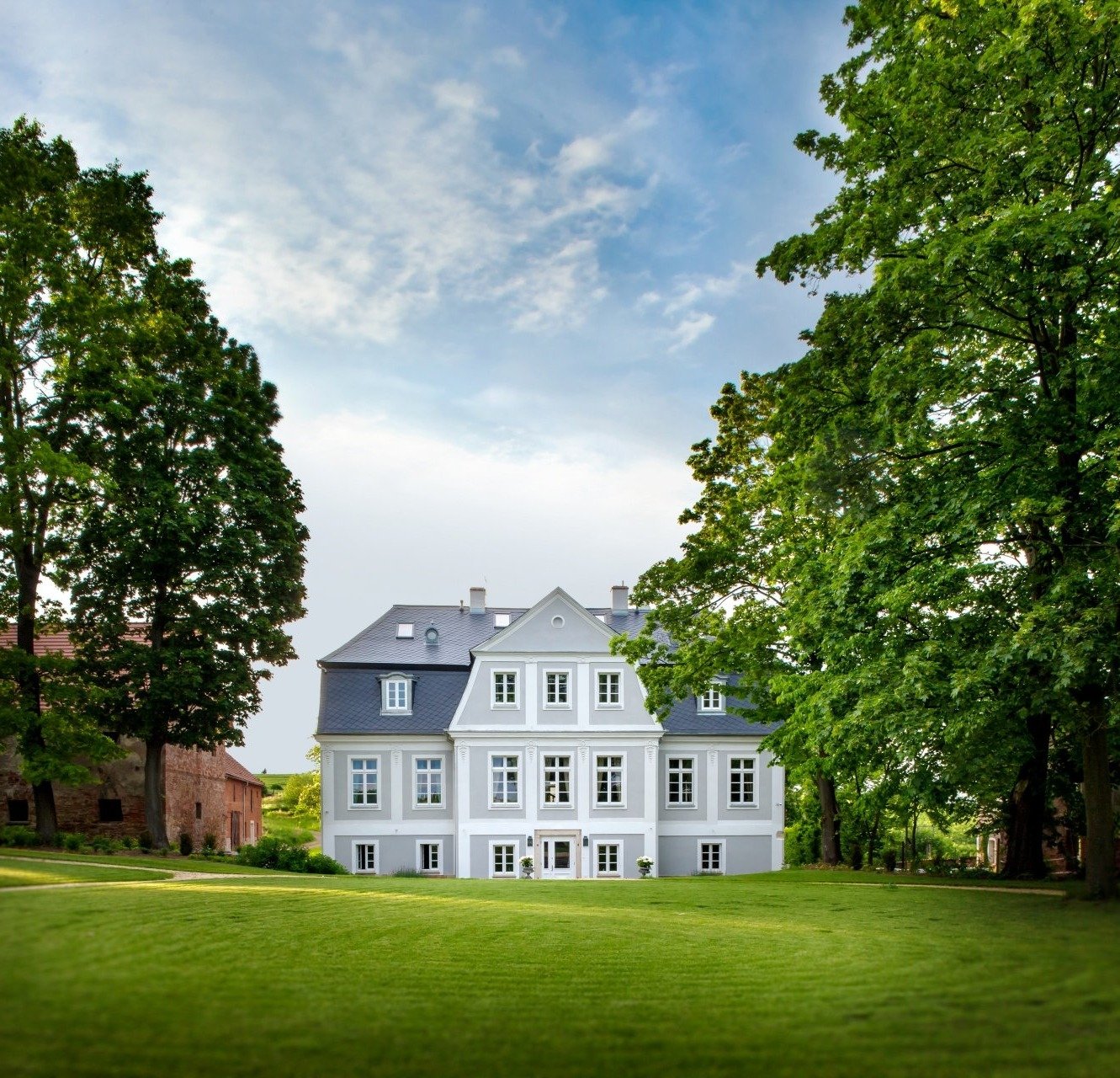 The Kamieniec Palace and historic garden. The historic residence near Kłodzko