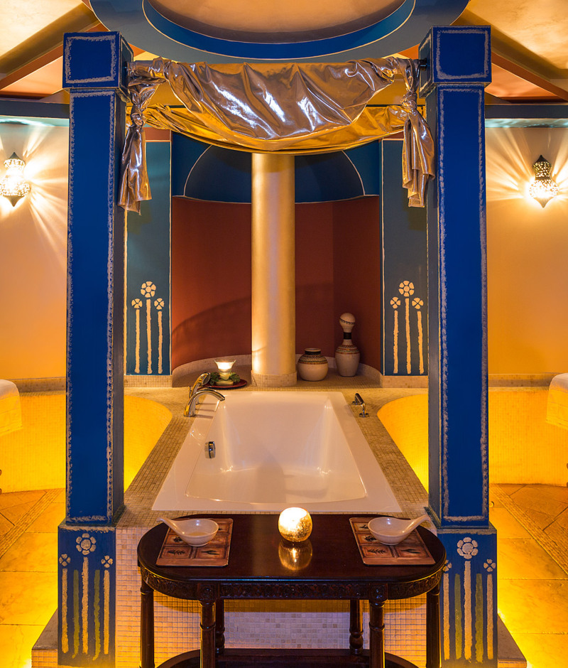 Hotel wellness with massage chairs and relaxation tubs