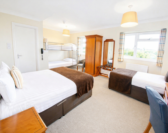 Spacious family room in hotel in alum chine bournemouth