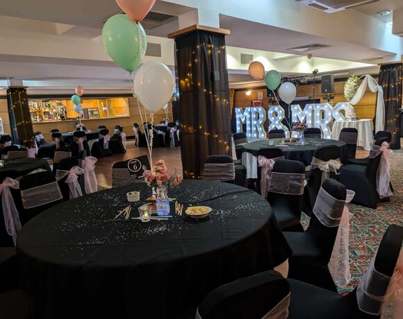 Evening wedding reception in bournemouth and poole with disco and dance floor
