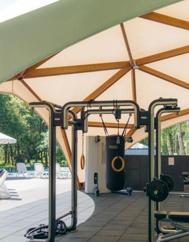outdoor, covered gym