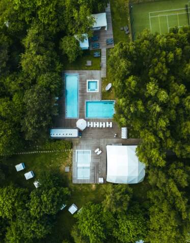 outdoor heated pool area of the hotel