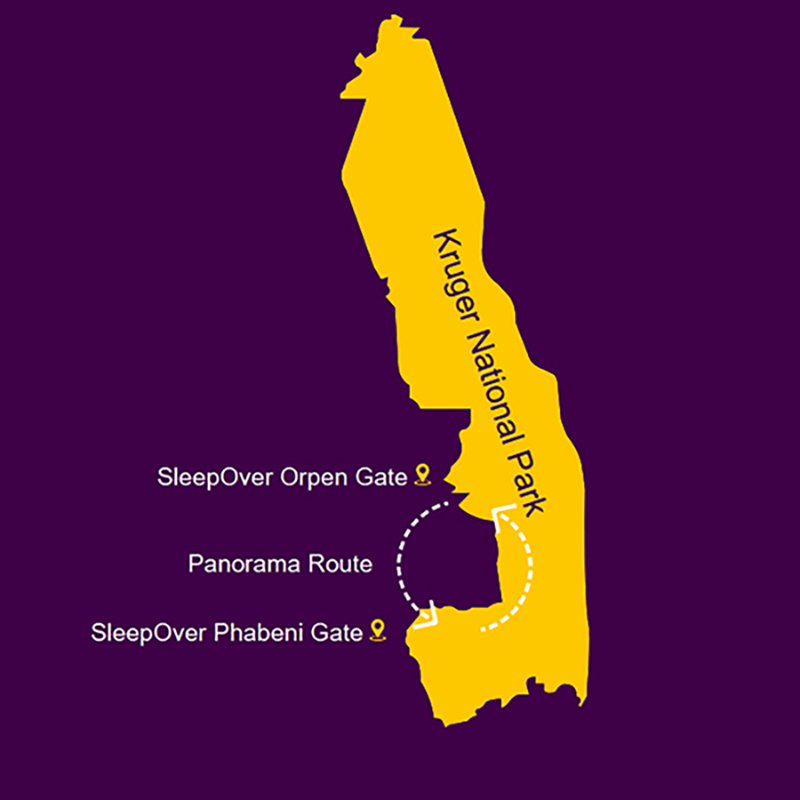 SleepOver Kruger Panorama Tour Map
