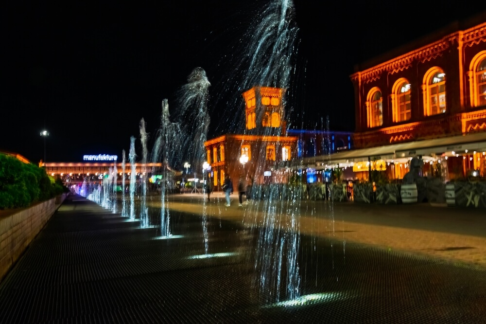 łódź wieczorem